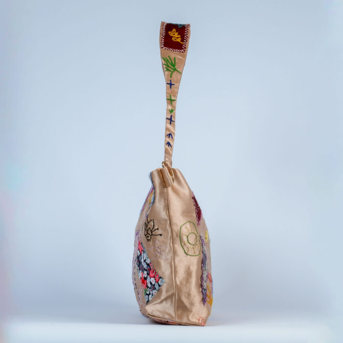 Bal Köpüğü Omuz Çantası – %100 İleri Dönüşüm Japon Boro Çanta - Görsel 4