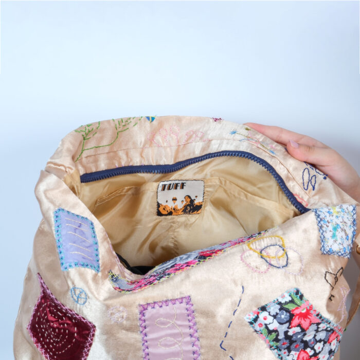 Bal Köpüğü Omuz Çantası – %100 İleri Dönüşüm Japon Boro Çanta - Görsel 10