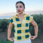 Damalı El Örgüsü Süveter- Retro Stil, Pötikare Desen - Imagen 8