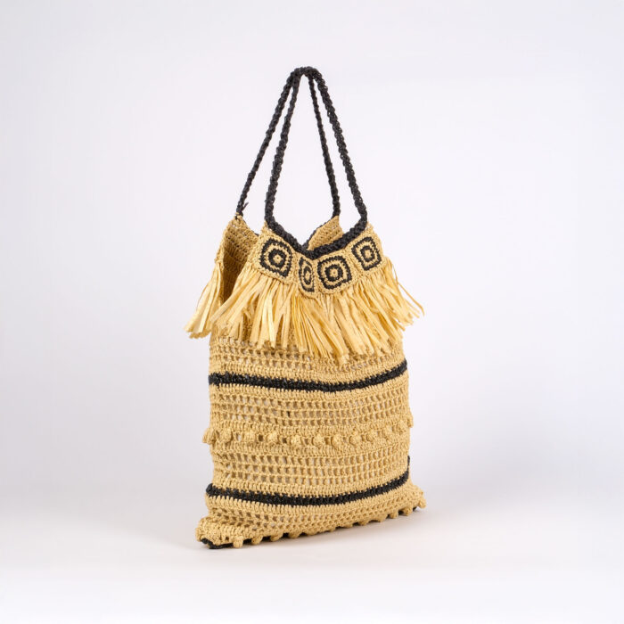 Püsküllü Milano Rafya Çanta – Craft Bej | Mega Boy - Görsel 2