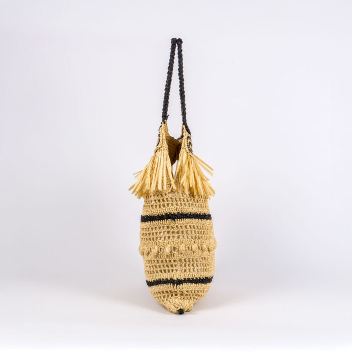 Püsküllü Milano Rafya Çanta – Craft Bej | Mega Boy - Görsel 3