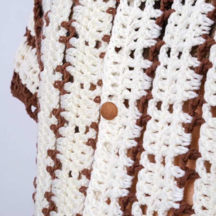 Özelleştirilebilir El Yapımı Erkek Gömlek | Kahverengi/Krem Çizgili - Görsel 7