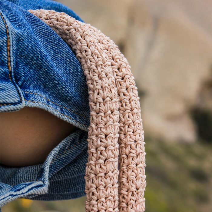 Uçuk Pembe Kağıt İp Omuz Çantası – Image 10