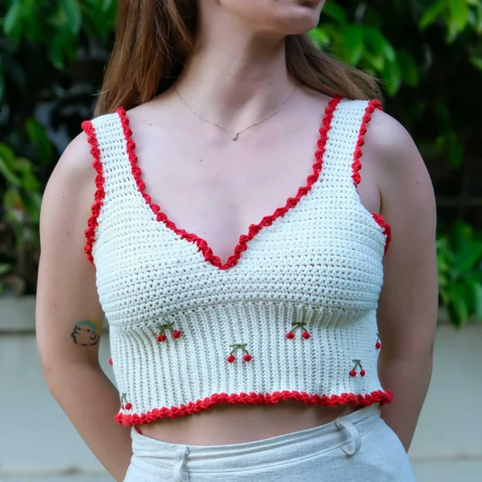 kirazlı crop top