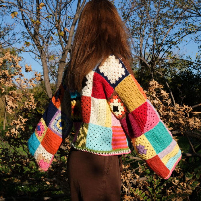 Neşeli Kareler Örgü Hırka - Görsel 7