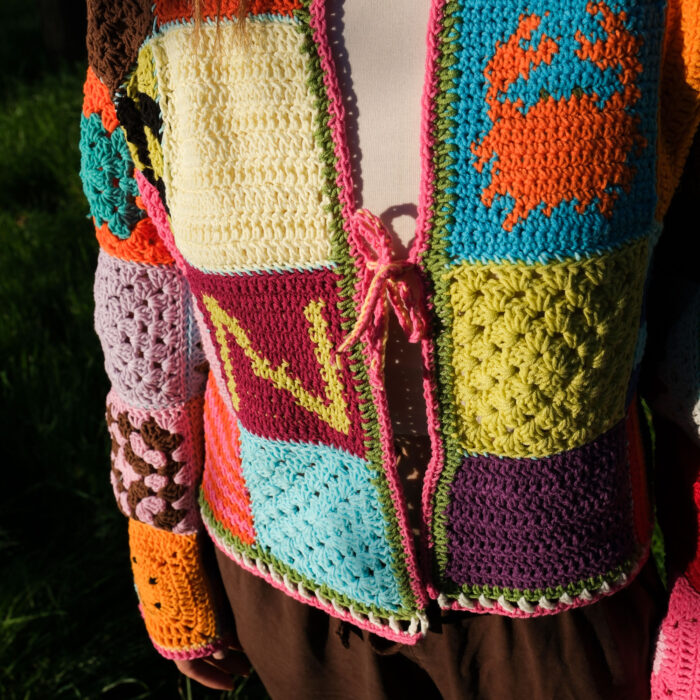 Neşeli Kareler Örgü Hırka - Görsel 13