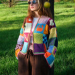 Neşeli Kareler Örgü Hırka - Görsel 14