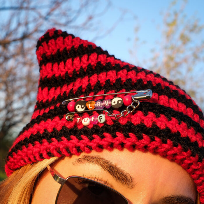 Çizgili Kedi Kulaklı Bere – Image 10