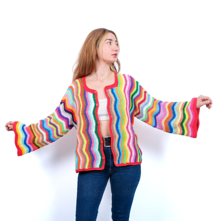 zigzag desenli hırka