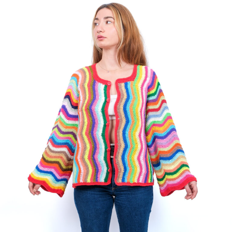 zigzag desenli hırka