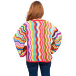 Zigzag Desenli Hırka | El Örgüsü Renk Dalgası Ceket - Görsel 5