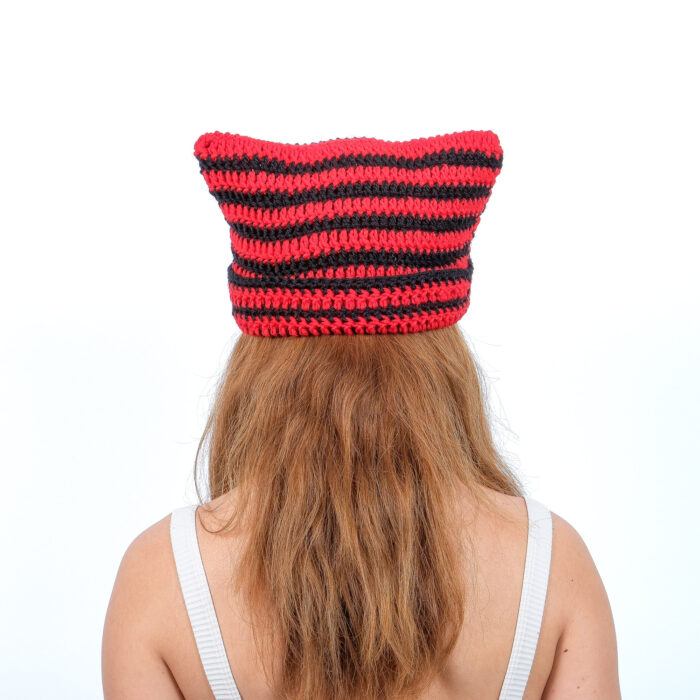 Çizgili Kedi Kulaklı Bere – Image 11