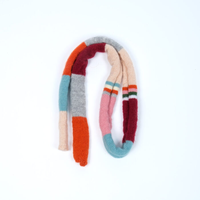 Özelleştirilebilir Pastel Çizgili Örgü Atkı – Image 2