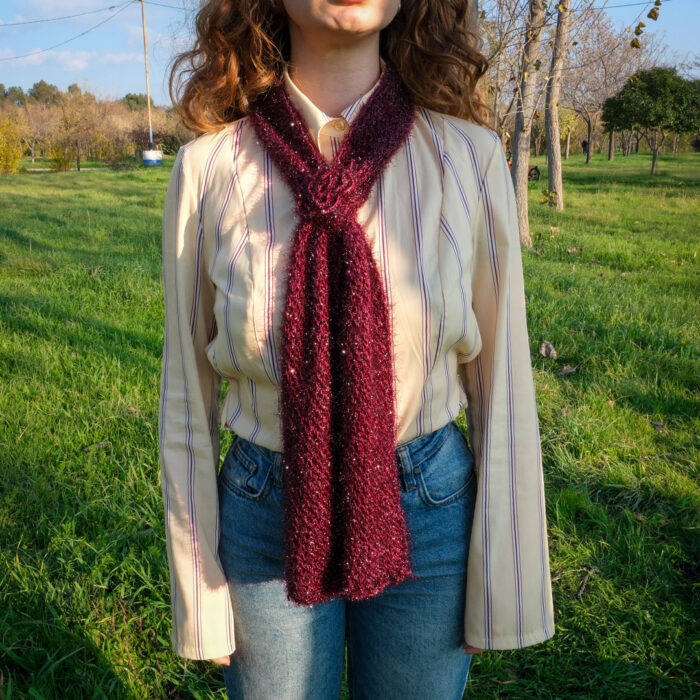 Işıltılı Örgü Fular | %100 El Yapımı Güllü Tasarım — изображение 6