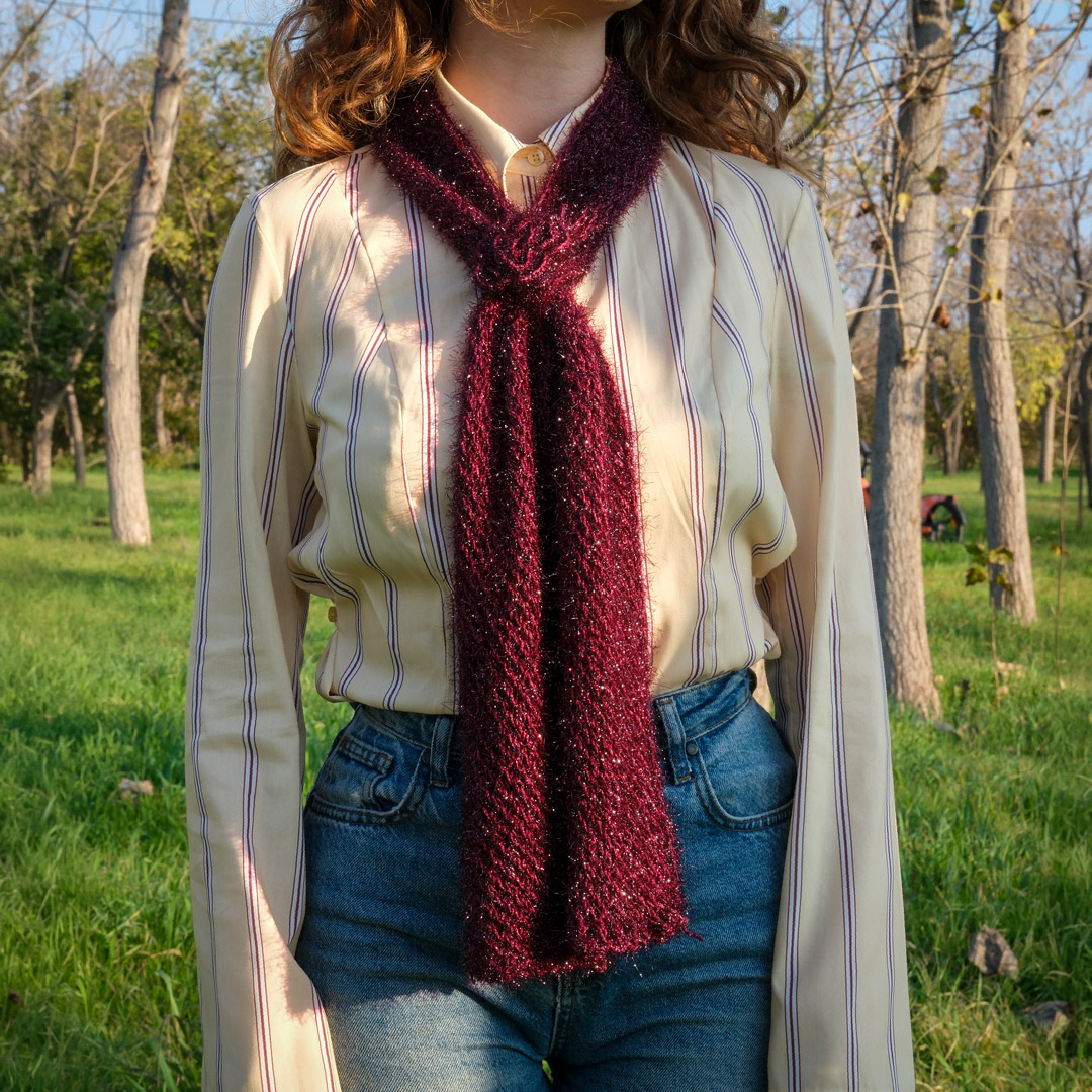 Işıltılı Örgü Fular Işıltılı Örgü Fular